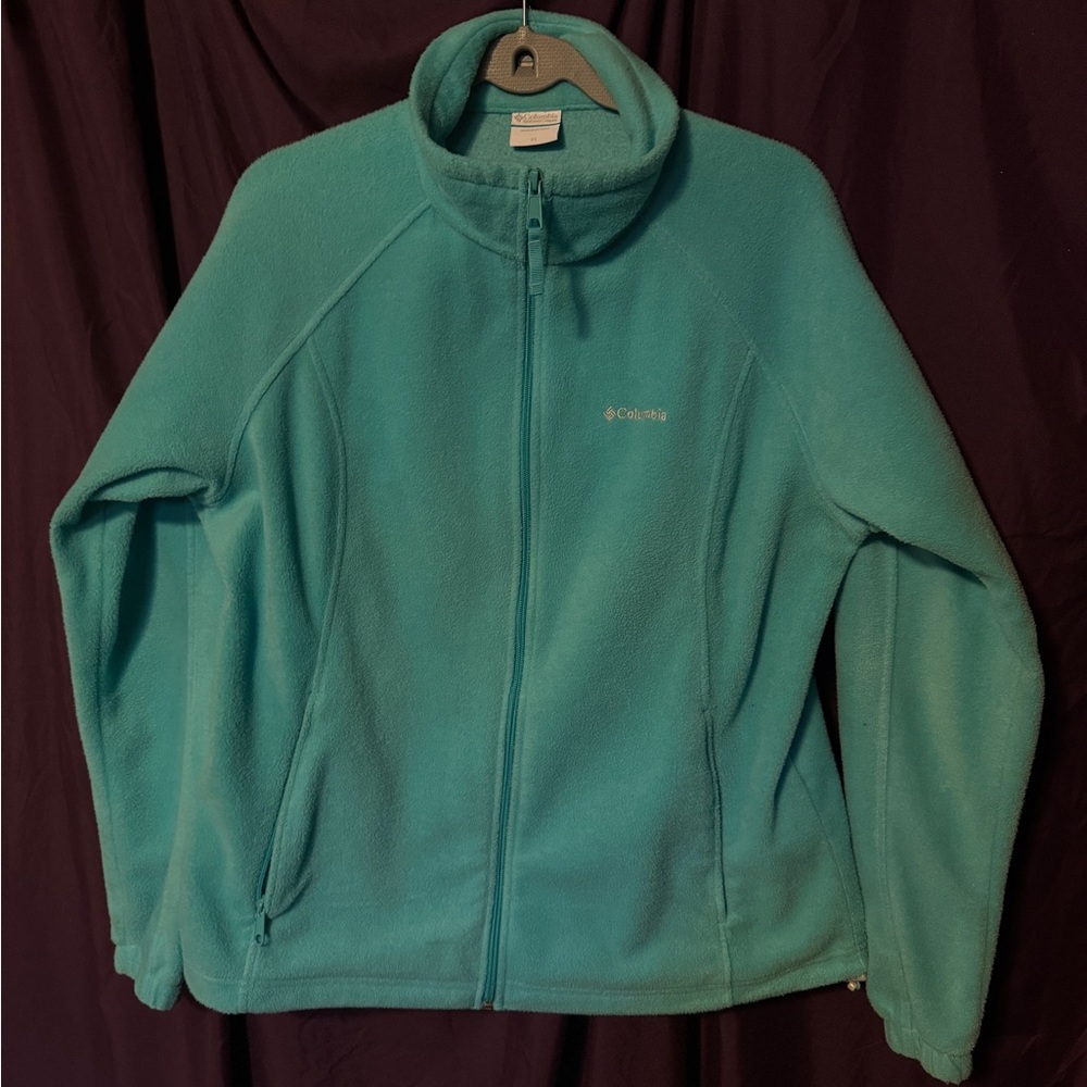 Columbia XL Lightweight Fleece Turquoise Zippered Jacket